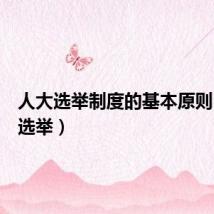 人大选举制度的基本原则（人大选举）