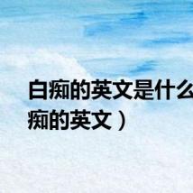 白痴的英文是什么(白痴的英文)