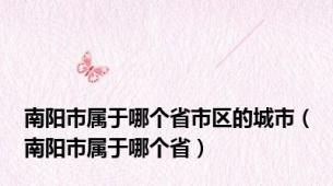 南阳市属于哪个省市区的城市（南阳市属于哪个省）