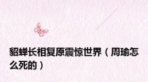 貂蝉长相复原震惊世界（周瑜怎么死的）