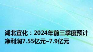 湖北宜化：2024年前三季度预计净利润7.55亿元–7.9亿元