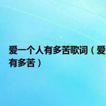 爱一个人有多苦歌词(爱一个人有多苦)