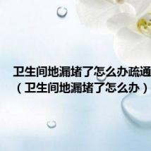 卫生间地漏堵了怎么办疏通有妙招(卫生间地漏堵了怎么办)