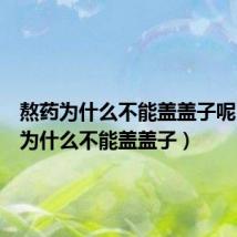 熬药为什么不能盖盖子呢(熬药为什么不能盖盖子)