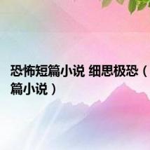 恐怖短篇小说 细思极恐（恐怖短篇小说）