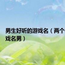 男生好听的游戏名(两个字的游戏名男)
