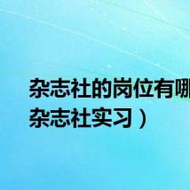 杂志社的岗位有哪些（杂志社实习）