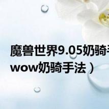 魔兽世界9.05奶骑手法(wow奶骑手法)