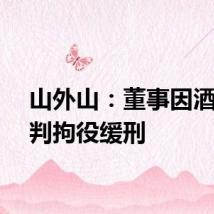 山外山：董事因酒驾被判拘役缓刑