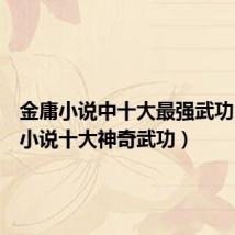 金庸小说中十大最强武功(金庸小说十大神奇武功)