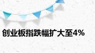 创业板指跌幅扩大至4%