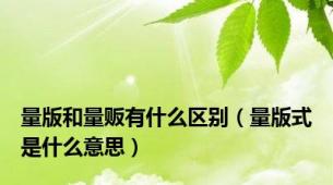量版和量贩有什么区别（量版式是什么意思）