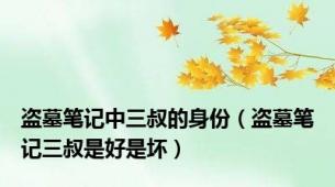 盗墓笔记中三叔的身份（盗墓笔记三叔是好是坏）