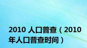 2010 人口普查（2010年人口普查时间）
