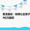 集友股份：拟转让全资子公司1.9亿元股权