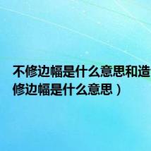 不修边幅是什么意思和造句(不修边幅是什么意思)