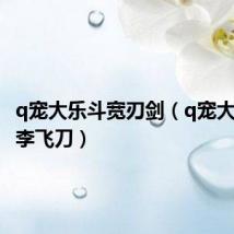 q宠大乐斗宽刃剑(q宠大乐斗小李飞刀)