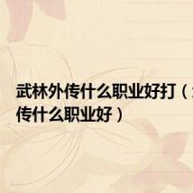 武林外传什么职业好打(武林外传什么职业好)