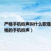 严格手机铃声叫什么歌播放(严格的手机铃声)