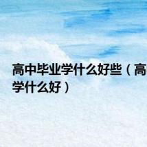 高中毕业学什么好些（高中毕业学什么好）