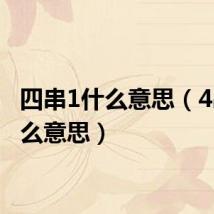四串1什么意思(4串4什么意思)