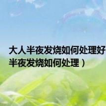 大人半夜发烧如何处理好(大人半夜发烧如何处理)