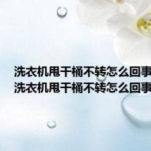 洗衣机甩干桶不转怎么回事视频(洗衣机甩干桶不转怎么回事)