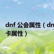 dnf 公会属性(dnf公会卡属性)