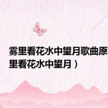 雾里看花水中望月歌曲原唱(雾里看花水中望月)