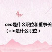 ceo是什么职位和董事长的区别(cio是什么职位)