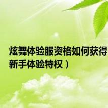 炫舞体验服资格如何获得(炫舞新手体验特权)