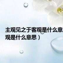 主观见之于客观是什么意思(客观是什么意思)
