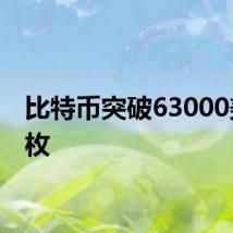 比特币突破63000美元/枚
