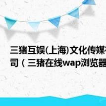 三猪互娱(上海)文化传媒有限公司(三猪在线wap浏览器)