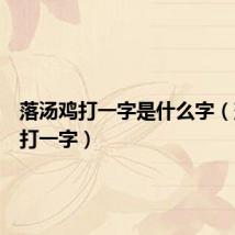 落汤鸡打一字是什么字(落汤鸡打一字)