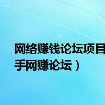 网络赚钱论坛项目（新手网赚论坛）