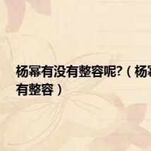 杨幂有没有整容呢?(杨幂有没有整容)