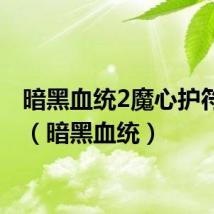 暗黑血统2魔心护符作用(暗黑血统)