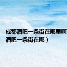 成都酒吧一条街在哪里啊(成都酒吧一条街在哪)