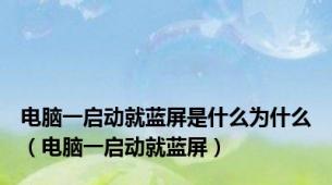 电脑一启动就蓝屏是什么为什么（电脑一启动就蓝屏）