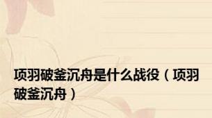 项羽破釜沉舟是什么战役（项羽破釜沉舟）