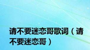 请不要迷恋哥歌词（请不要迷恋哥）