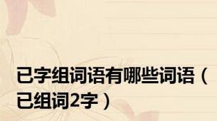 已字组词语有哪些词语（已组词2字）