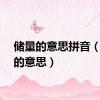 储量的意思拼音（储量的意思）