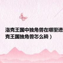 洛克王国中独角兽在哪里进化(洛克王国独角兽怎么骑)