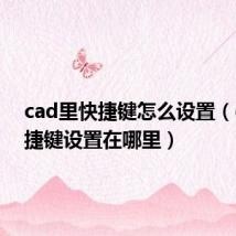 cad里快捷键怎么设置(cad快捷键设置在哪里)