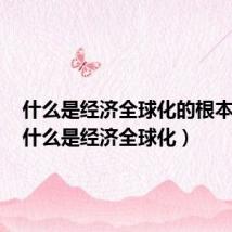 什么是经济全球化的根本动力(什么是经济全球化)