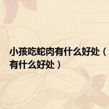 小孩吃蛇肉有什么好处(吃蛇肉有什么好处)