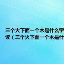 三个火下面一个木是什么字儿怎么读(三个火下面一个木是什么字)