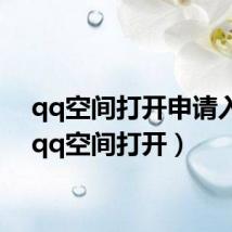qq空间打开申请入口(qq空间打开)